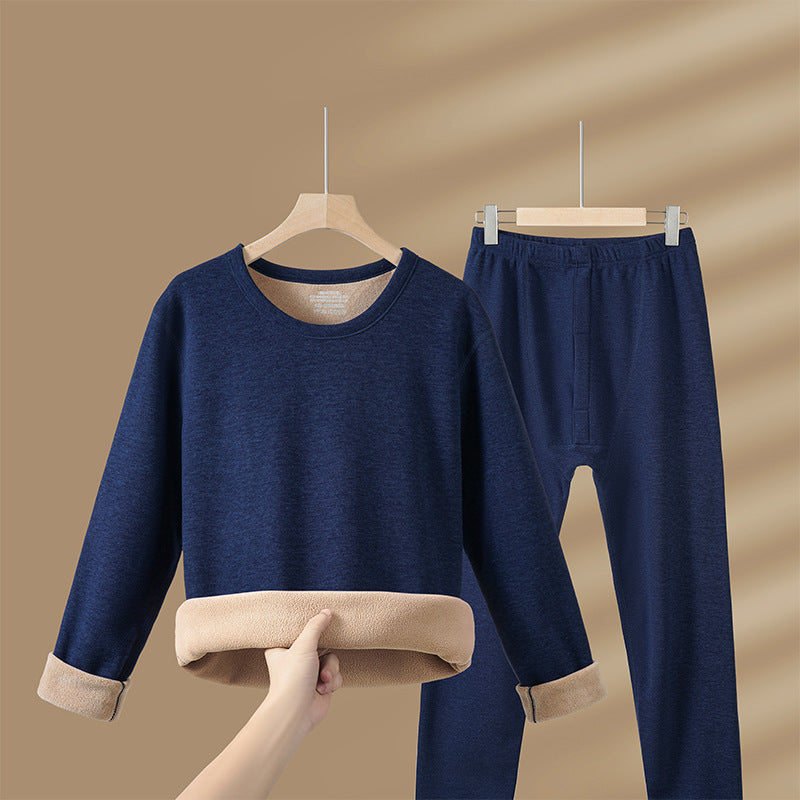 Thickened and fleece warm lambskin suit