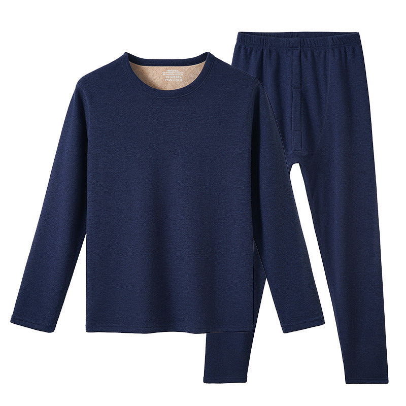 Thickened and fleece warm lambskin suit