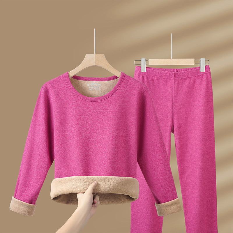 Thickened and fleece warm lambskin suit