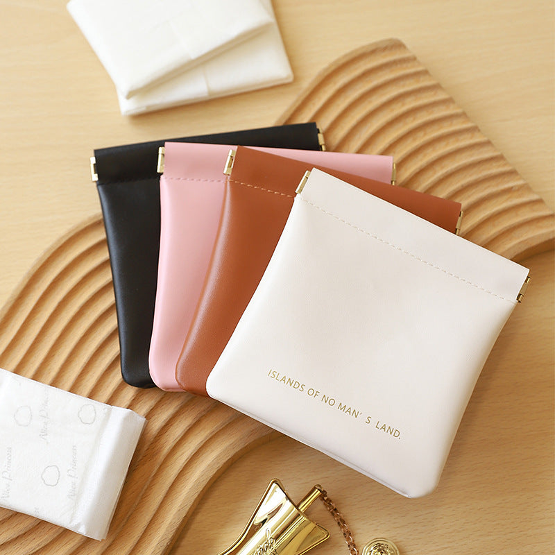 Thickened automatic closed PU cosmetic bag