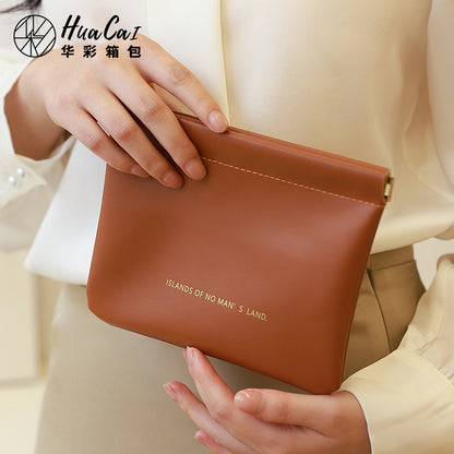 Thickened automatic closed PU cosmetic bag