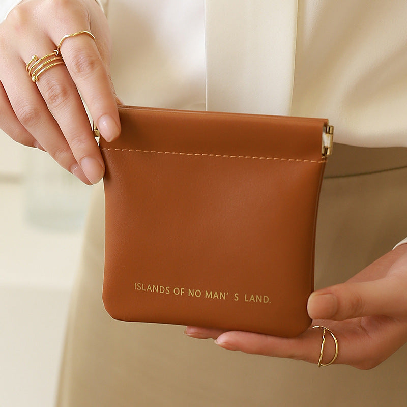 Thickened automatic closed PU cosmetic bag