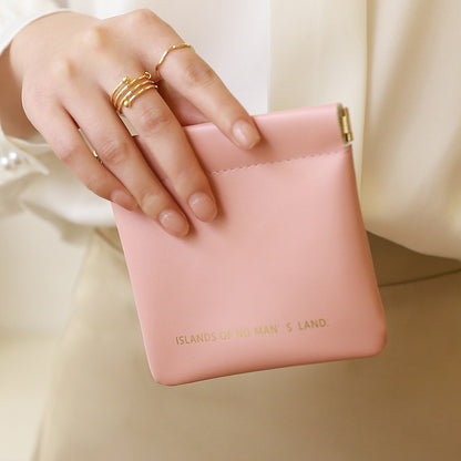Thickened automatic closed PU cosmetic bag