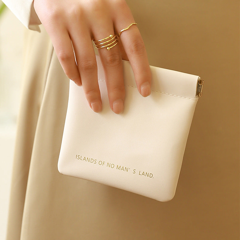 Thickened automatic closed PU cosmetic bag