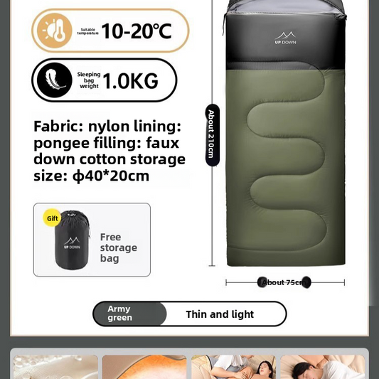 Thickened Cold-proof Sleeping Bag for Outdoor Camping