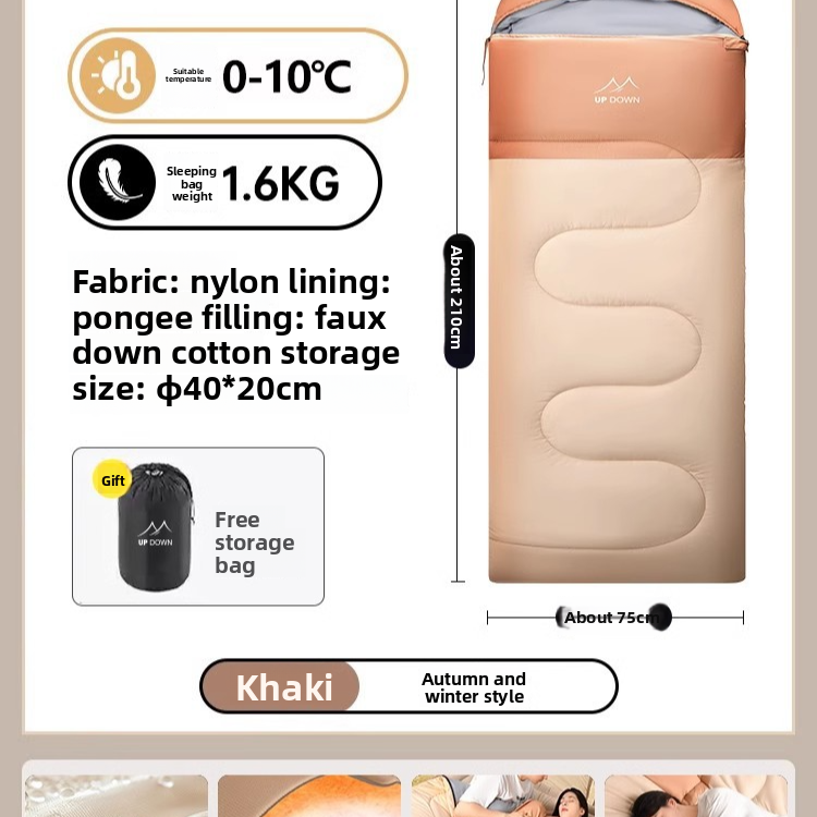 Thickened Cold-proof Sleeping Bag for Outdoor Camping