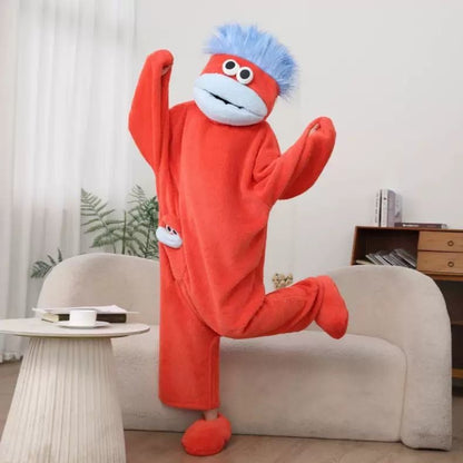 Thickened Couple Onesie Sleepwear Winter Cartoon Coral Fleece Monster Pajamas
