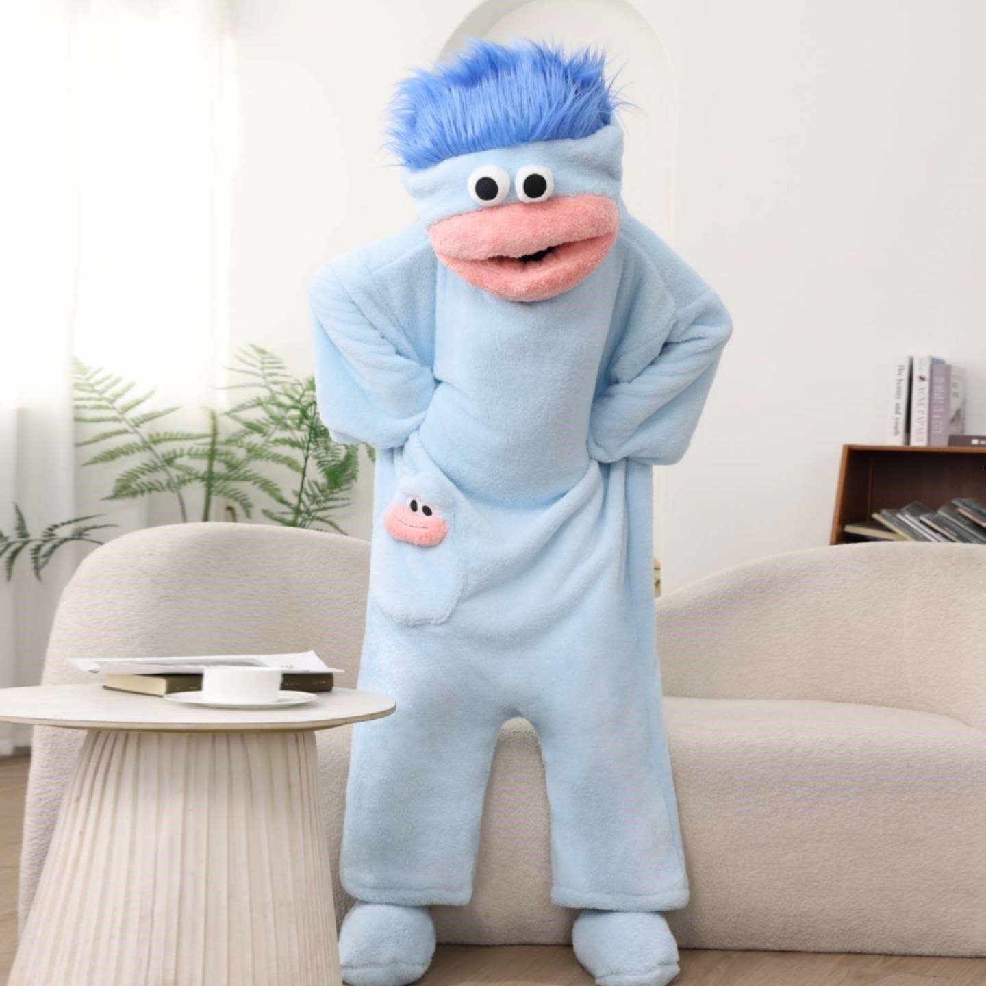 Thickened Couple Onesie Sleepwear Winter Cartoon Coral Fleece Monster Pajamas