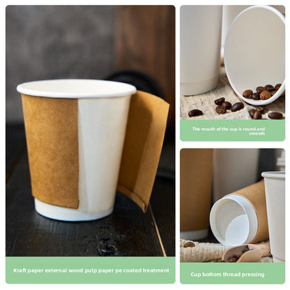 Thickened double-layer heat-resistant hot drink cup with lid