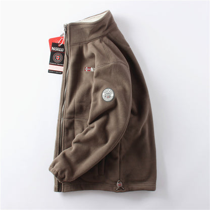 Thickened double-sided fleece coat with added insulation