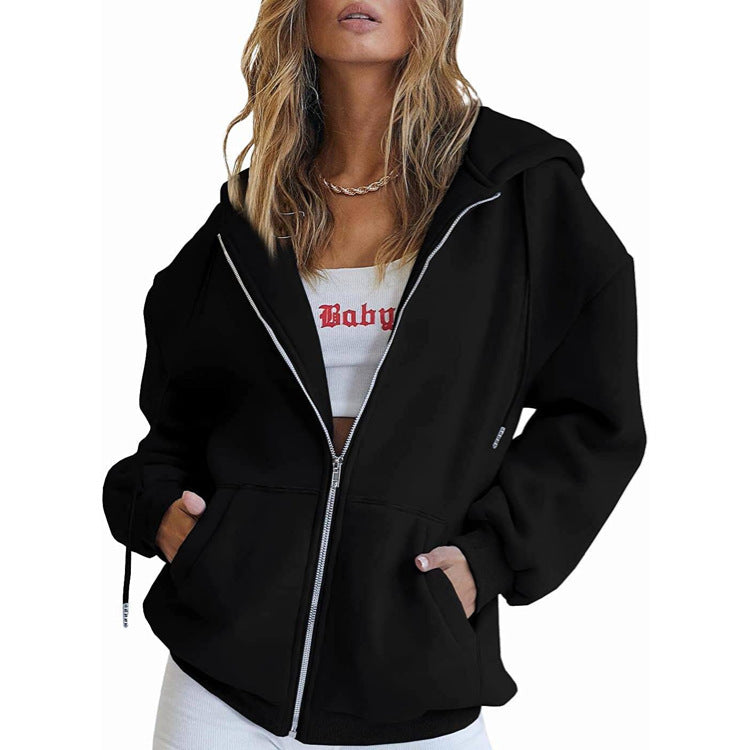 Thickened Hooded Zipper Sweatshirt