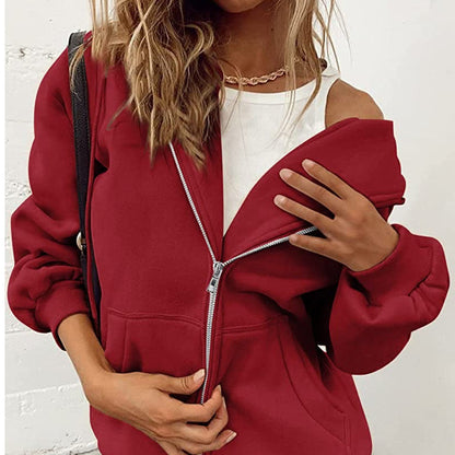 Thickened Hooded Zipper Sweatshirt