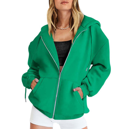 Thickened Hooded Zipper Sweatshirt