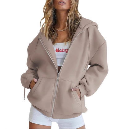 Thickened Hooded Zipper Sweatshirt
