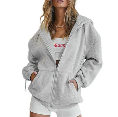 Thickened Hooded Zipper Sweatshirt