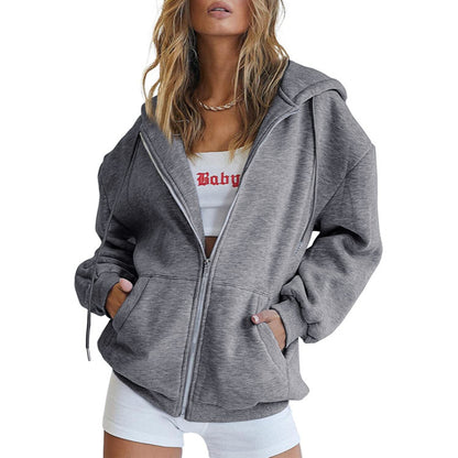 Thickened Hooded Zipper Sweatshirt
