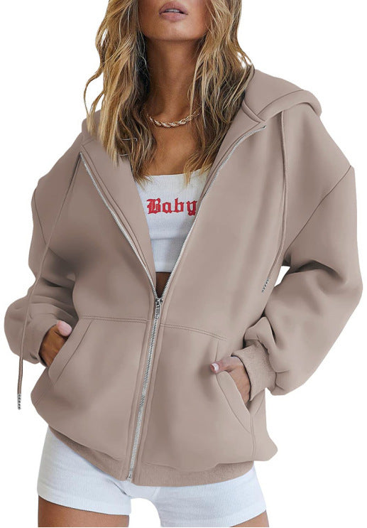 Thickened Hooded Zipper Sweatshirt