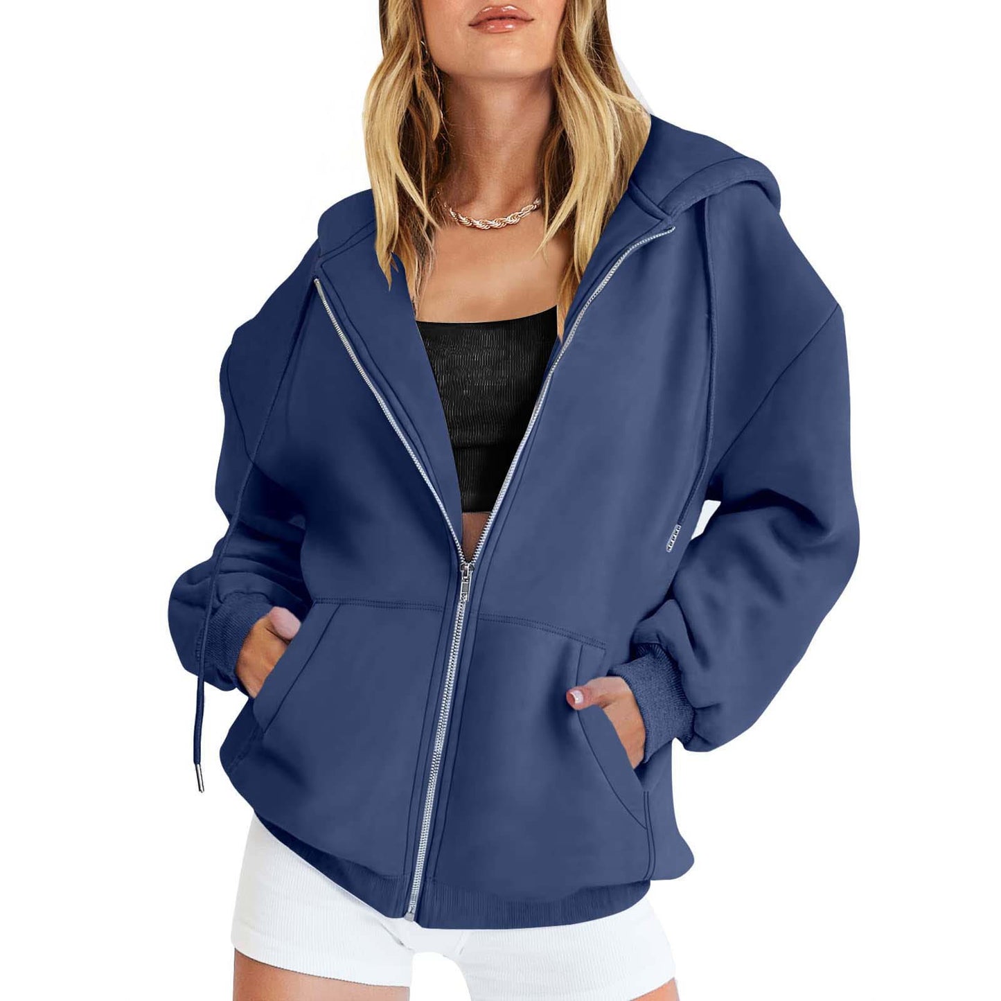 Thickened Hooded Zipper Sweatshirt