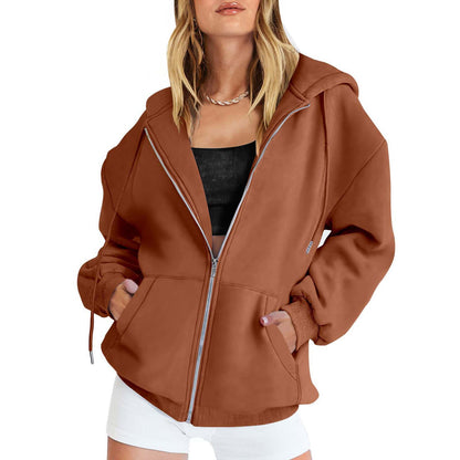 Thickened Hooded Zipper Sweatshirt
