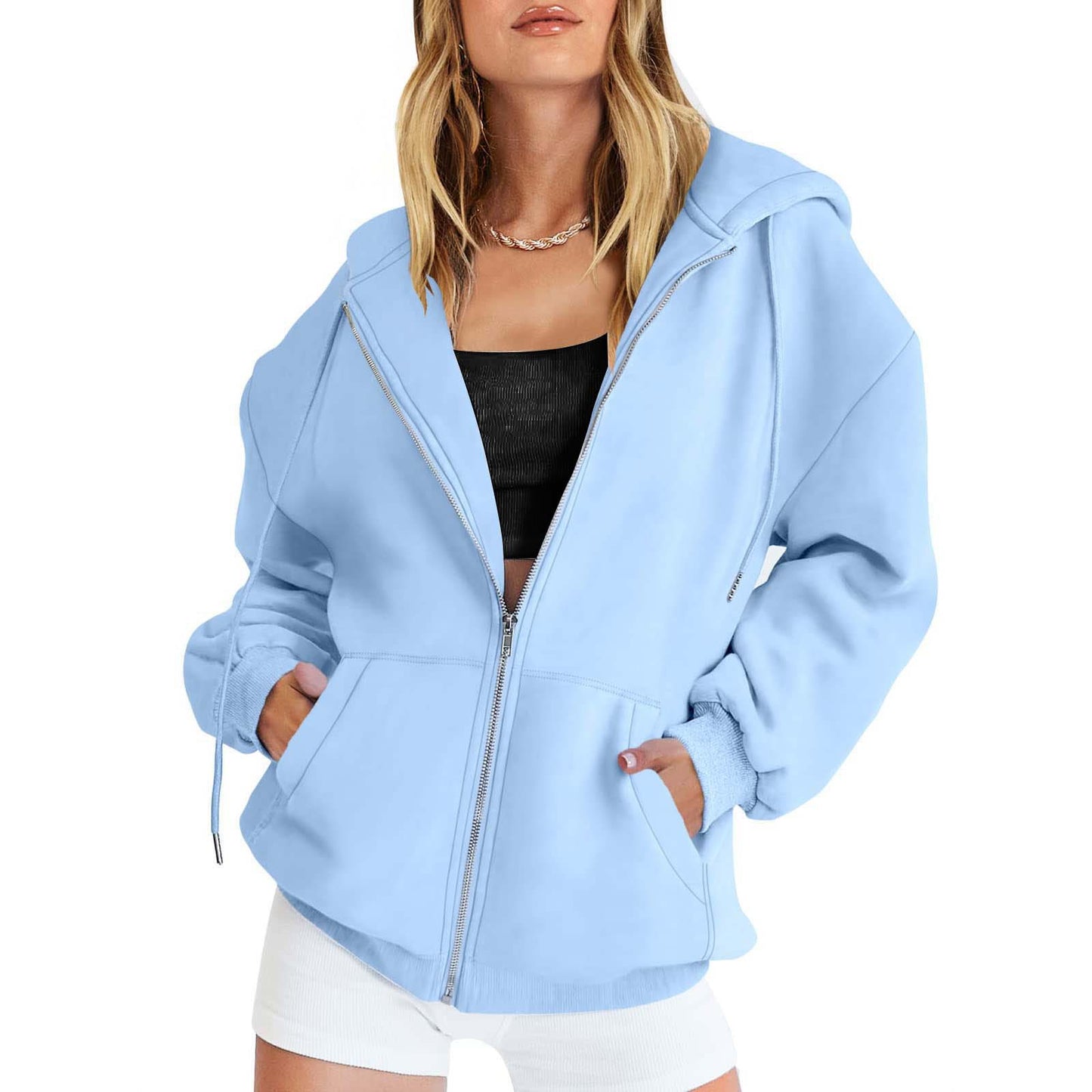Thickened Hooded Zipper Sweatshirt