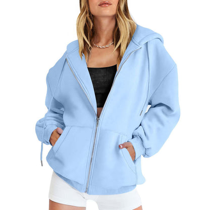 Thickened Hooded Zipper Sweatshirt
