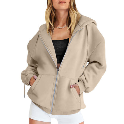 Thickened Hooded Zipper Sweatshirt