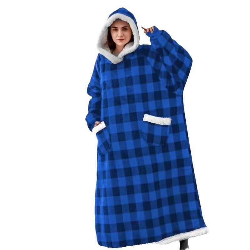 Thickened, lengthened, widened hooded pajamas