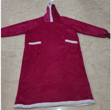 Thickened, lengthened, widened hooded pajamas