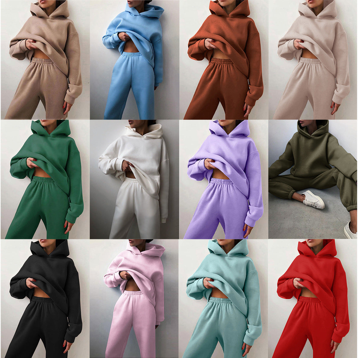 Thickened Long Sleeve Hoodie Set