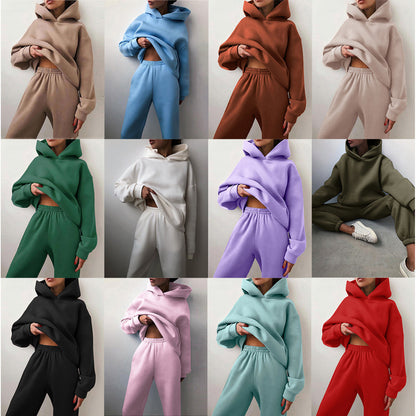 Thickened Long Sleeve Hoodie Set