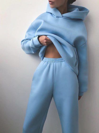 Thickened Long Sleeve Hoodie Set
