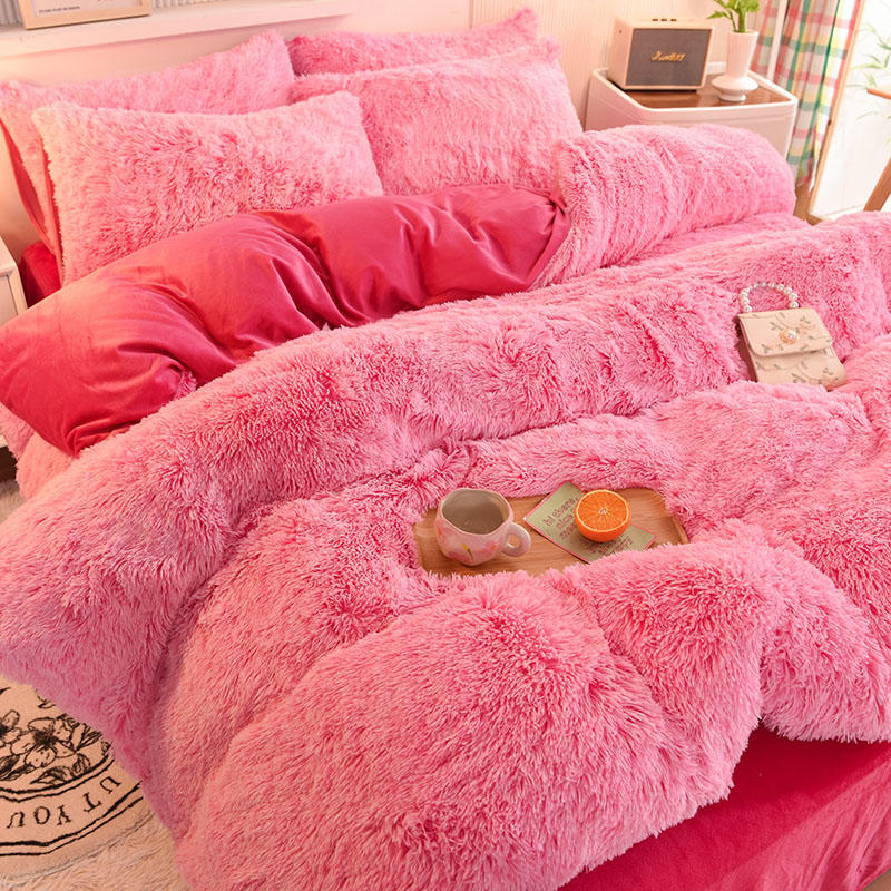 Thickened Mink Velvet Four-Piece Bedding Set