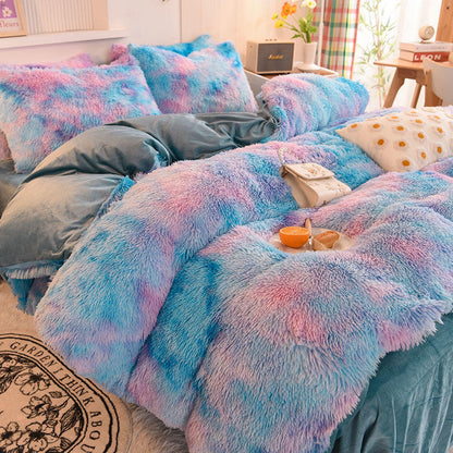 Thickened Mink Velvet Four-Piece Bedding Set