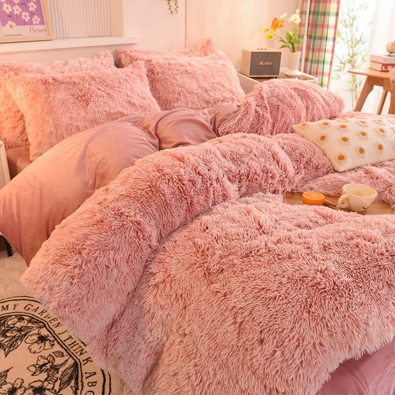 Thickened Mink Velvet Four-Piece Bedding Set