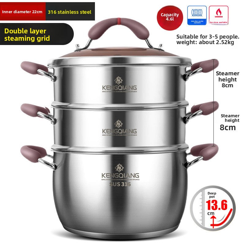 Thickened multi-layer steamer