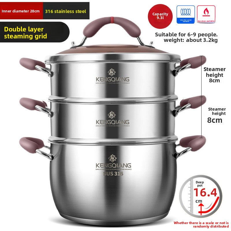 Thickened multi-layer steamer