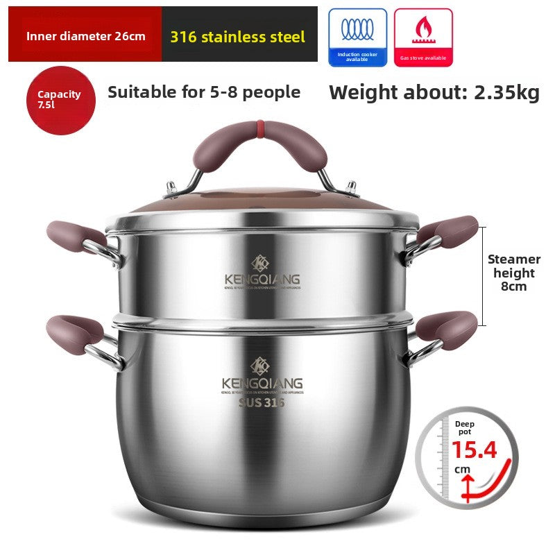 Thickened multi-layer steamer