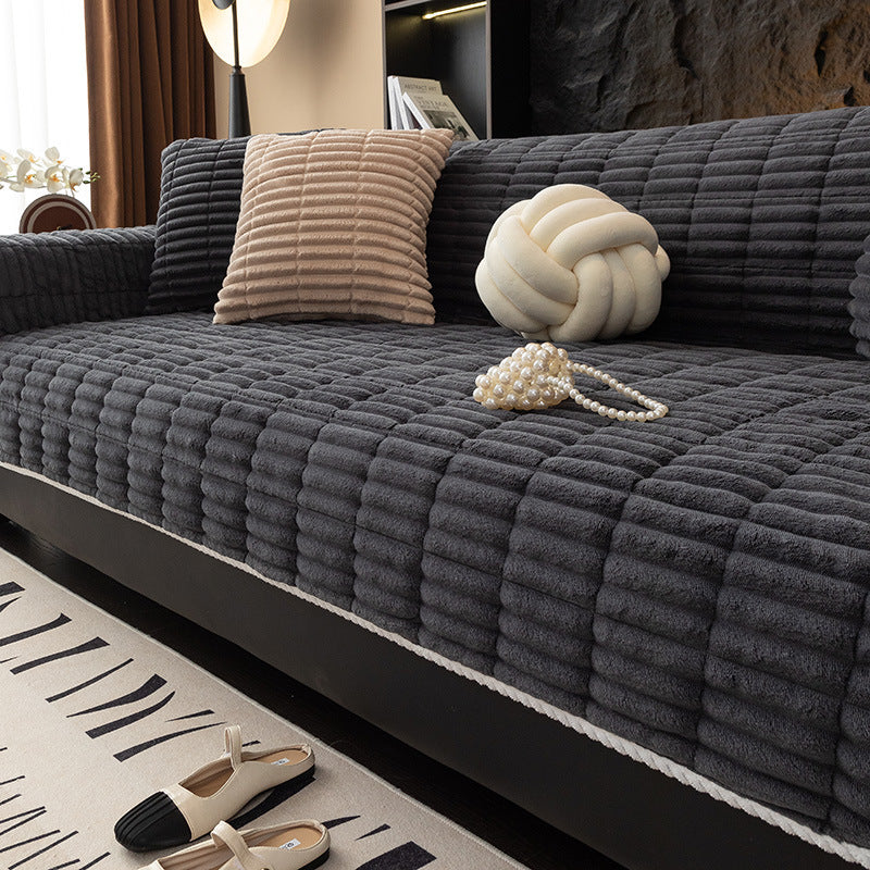 Thickened non-slip plush sofa cushion