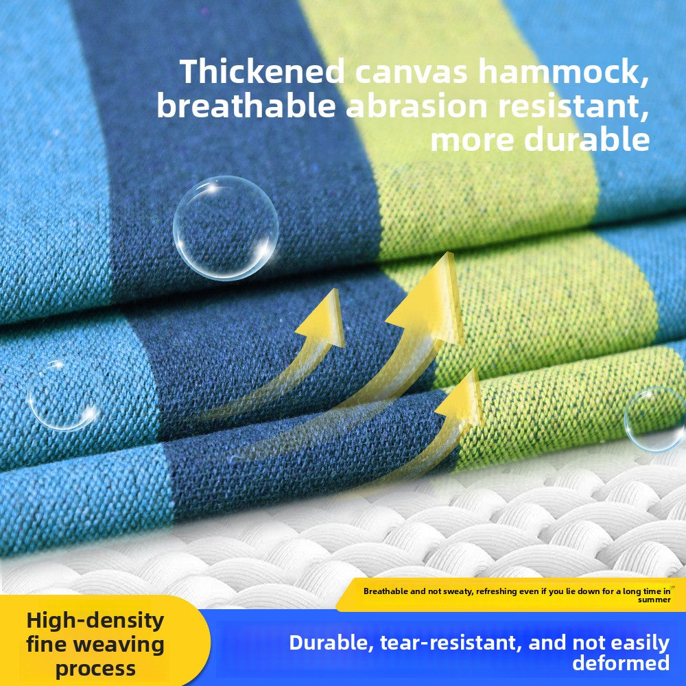 Thickened Nylon Outdoor Hammock Anti-Rollover Striped Swing Bed