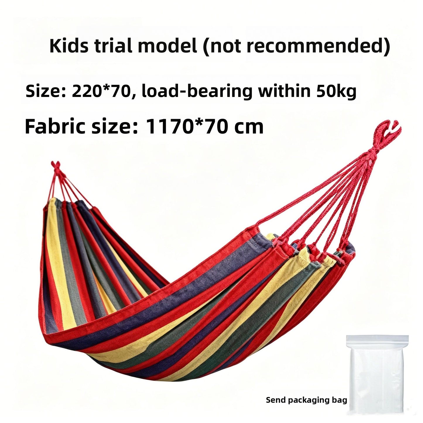 Thickened Nylon Outdoor Hammock Anti-Rollover Striped Swing Bed
