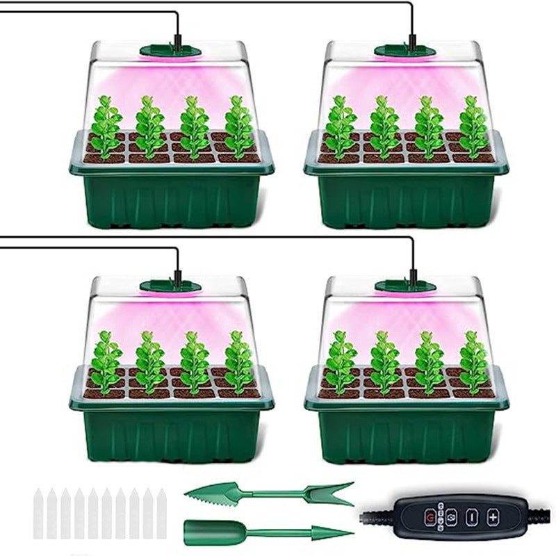 Thickened Plastic Seedling Pots with LED Grow Lights