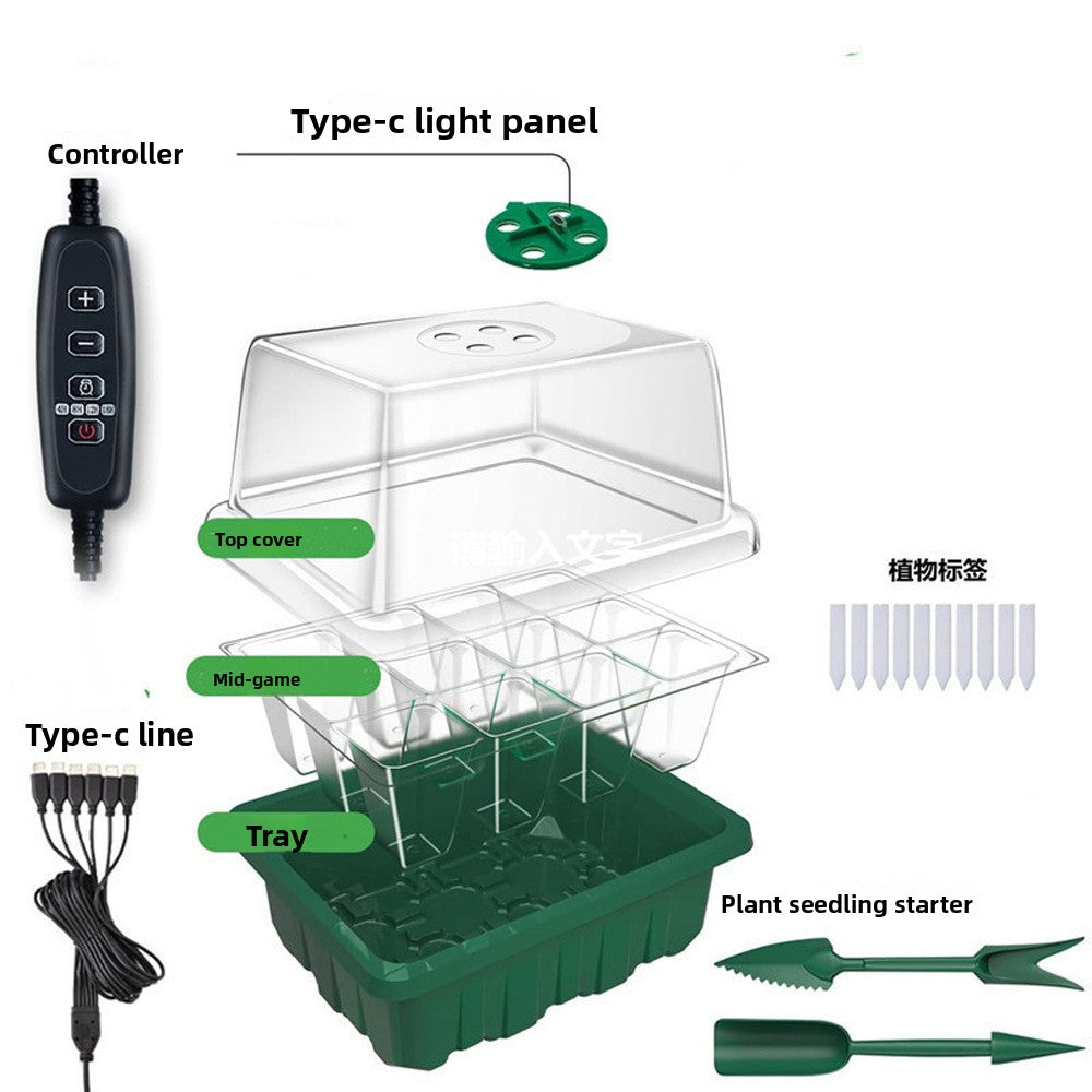 Thickened Plastic Seedling Pots with LED Grow Lights