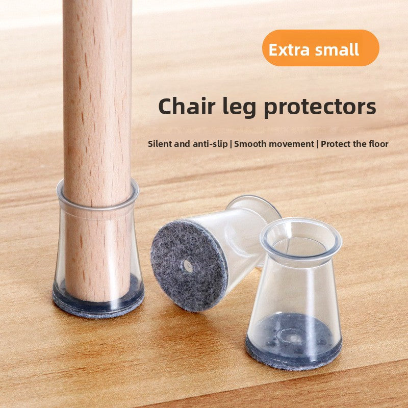 Thickened Silicone Furniture Leg Covers with Felt Padding