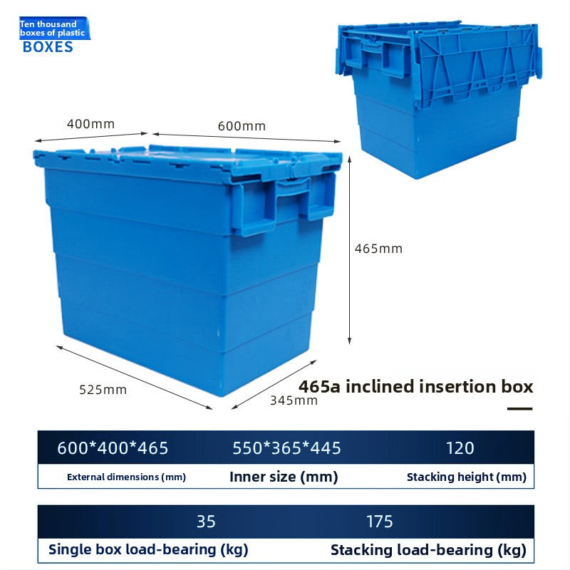 Thickened slanted insert logistics turnover box