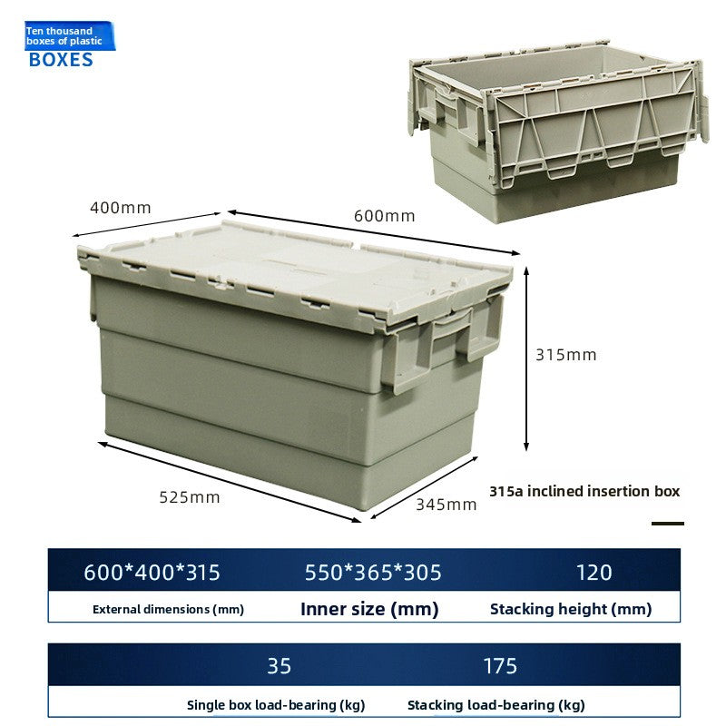 Thickened slanted insert logistics turnover box