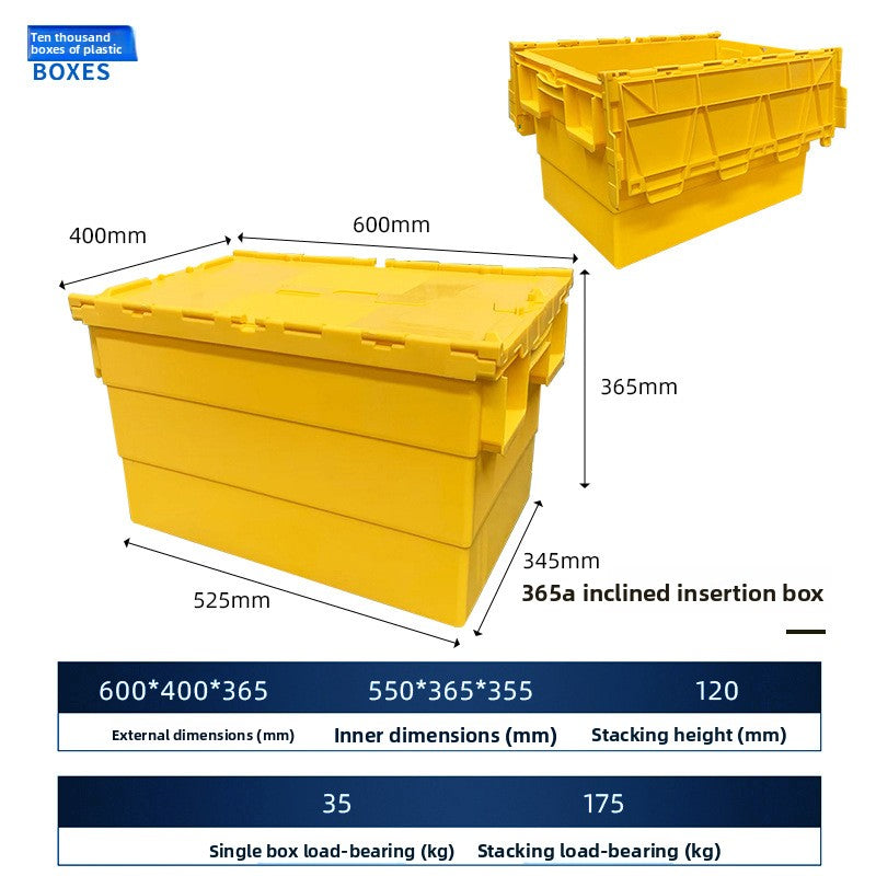 Thickened slanted insert logistics turnover box