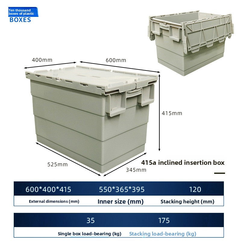 Thickened slanted insert logistics turnover box