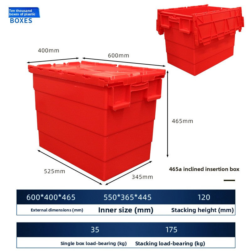 Thickened slanted insert logistics turnover box