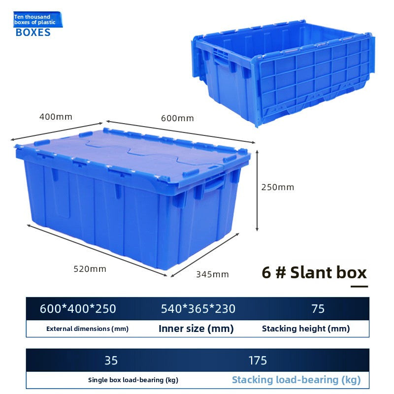 Thickened slanted insert logistics turnover box