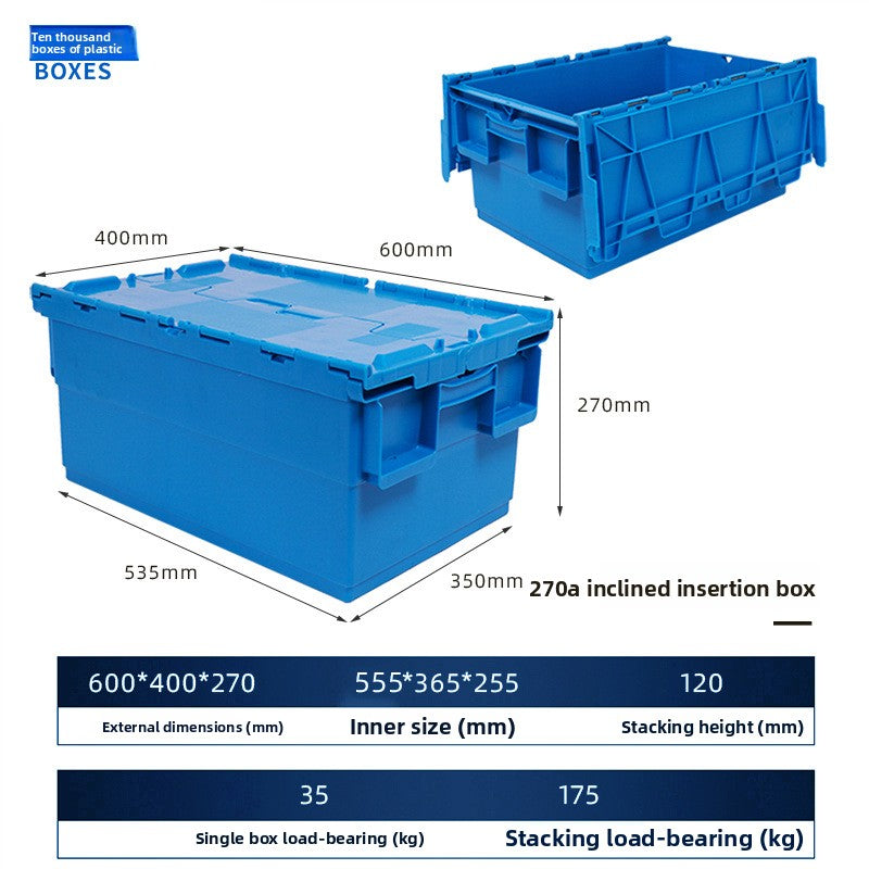 Thickened slanted insert logistics turnover box